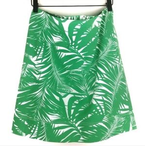 Talbots Tropical Palm Leaf Print A-Line Skirt Size 10P Petite/Medium (10-12)